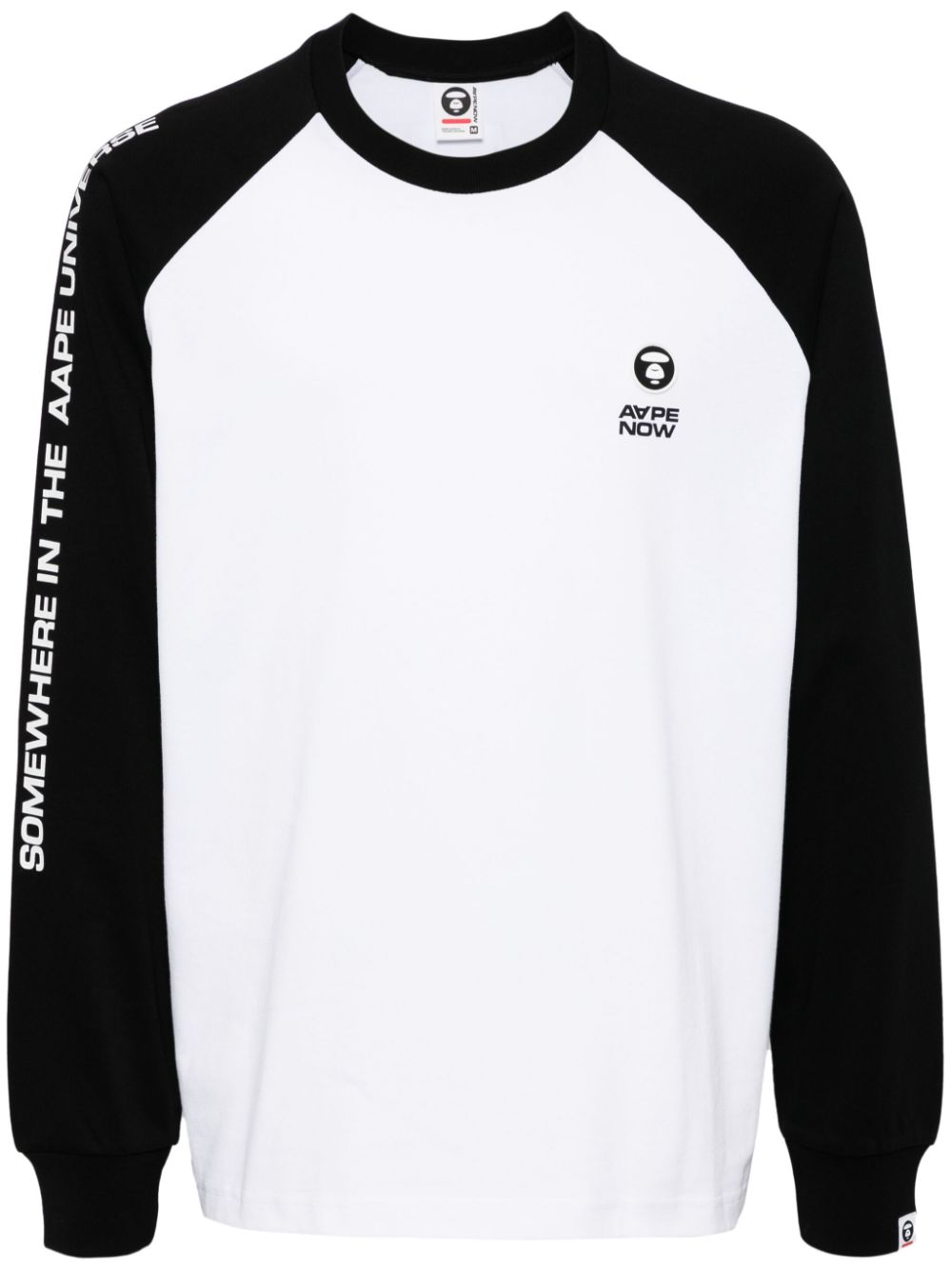 Shop Aape By A Bathing Ape Logo-patched Raglan-sleeved T-shirt In White