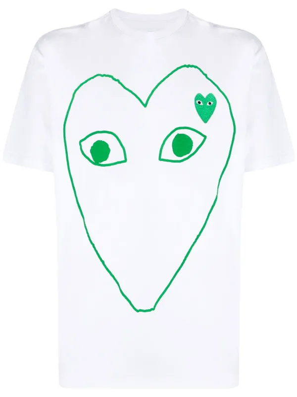 Comme Des Garçons Play ハートプリント Tシャツ | ホワイト | FARFETCH JP