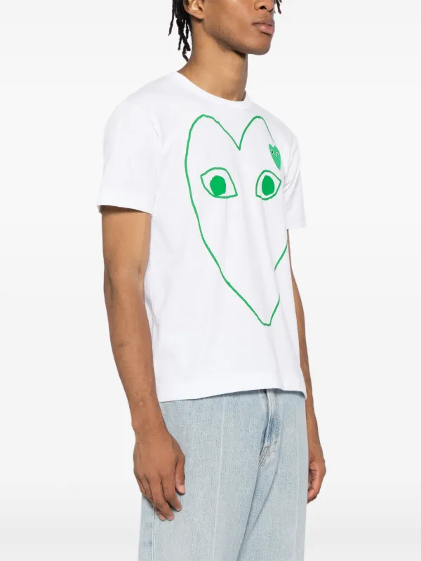 Comme Des Garçons Play ハートプリント Tシャツ | ホワイト | FARFETCH JP