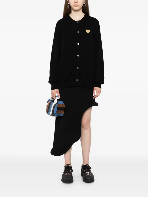 ☆COMME des GARÇONS ブラック カーディガン ☆ PLAY COMME des GARCONS プレイ コム デ ギャルソン Vネック