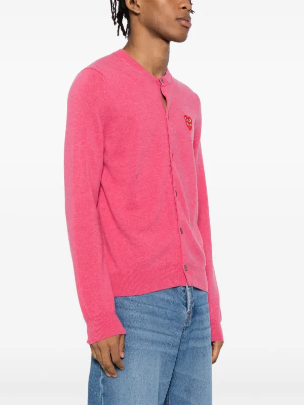 tricot COMME des GARCONS カーディガン ピンク Play Comme des Garçons: Men's Cardigan (Light Pink) | DSMNY