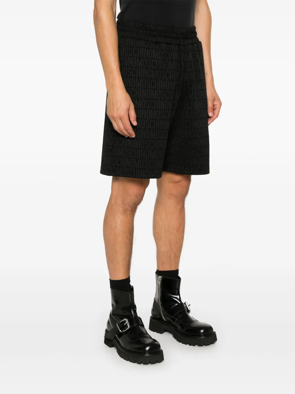 Moschino Shorts met logoprint Zwart