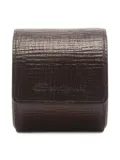 Santoni embossed leather watch case - Brown