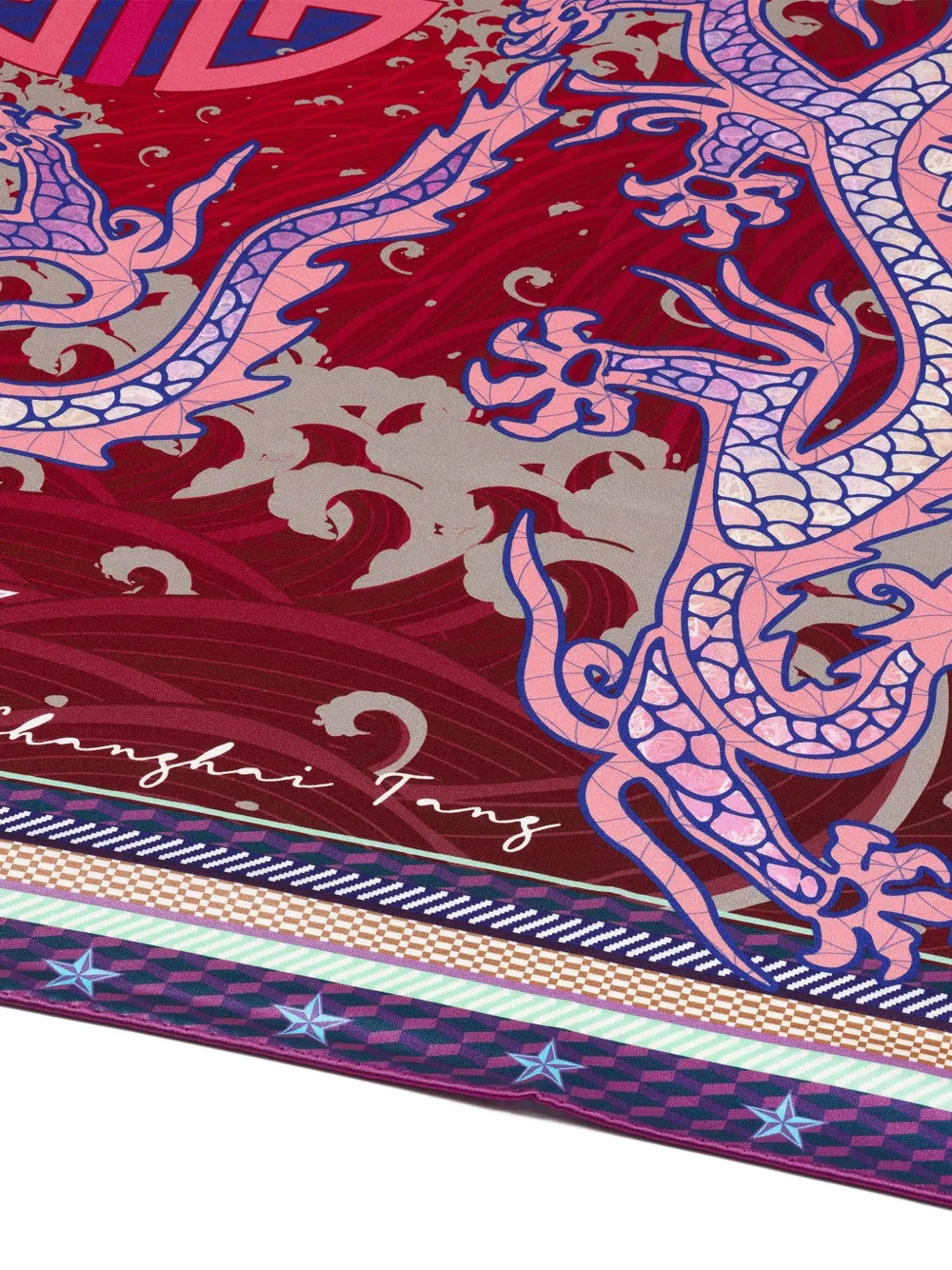 Shanghai Tang Flying Dragon zijden sjaal Rood