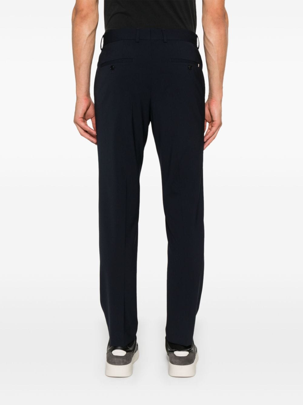 Shop Hugo Boss Tapered Trousers In Blue