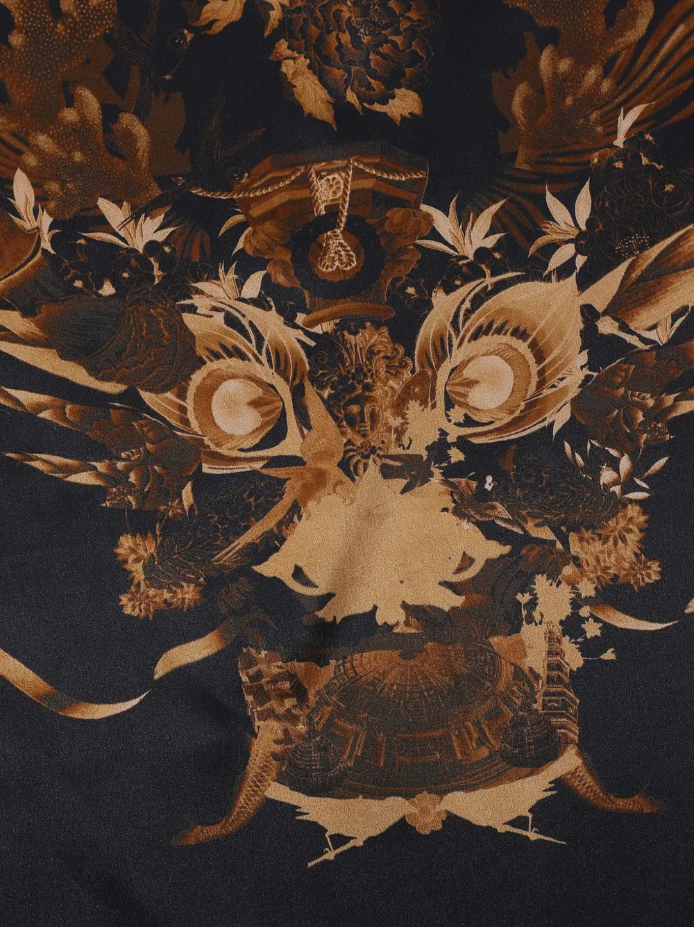 Shanghai Tang x Jacky Tsai Flower Dragon sjaal Zwart