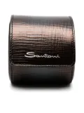 Santoni leather watch case - Black