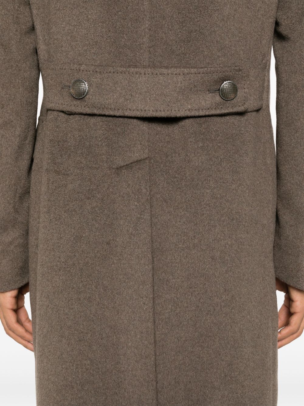 Shop Tagliatore Brooch-detail Coat In Brown