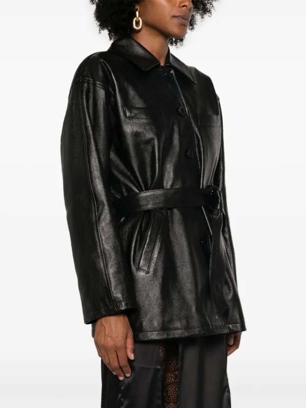 Dolce & Gabbana ブラックレザージャケット ブラックのメンズ レザージャケット ロゴプレート | Dolce&Gabbana®