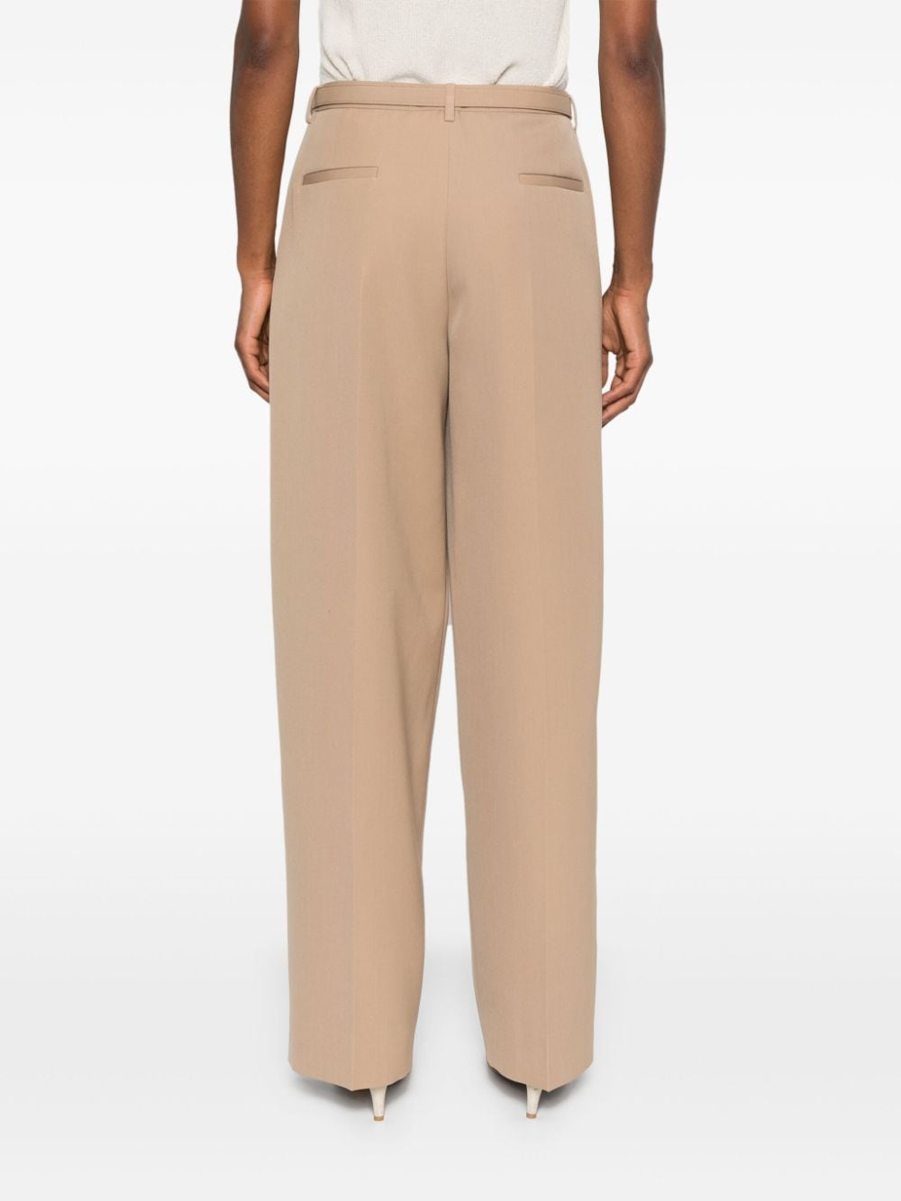 Shop Jil Sander Belted Trousers In Braun