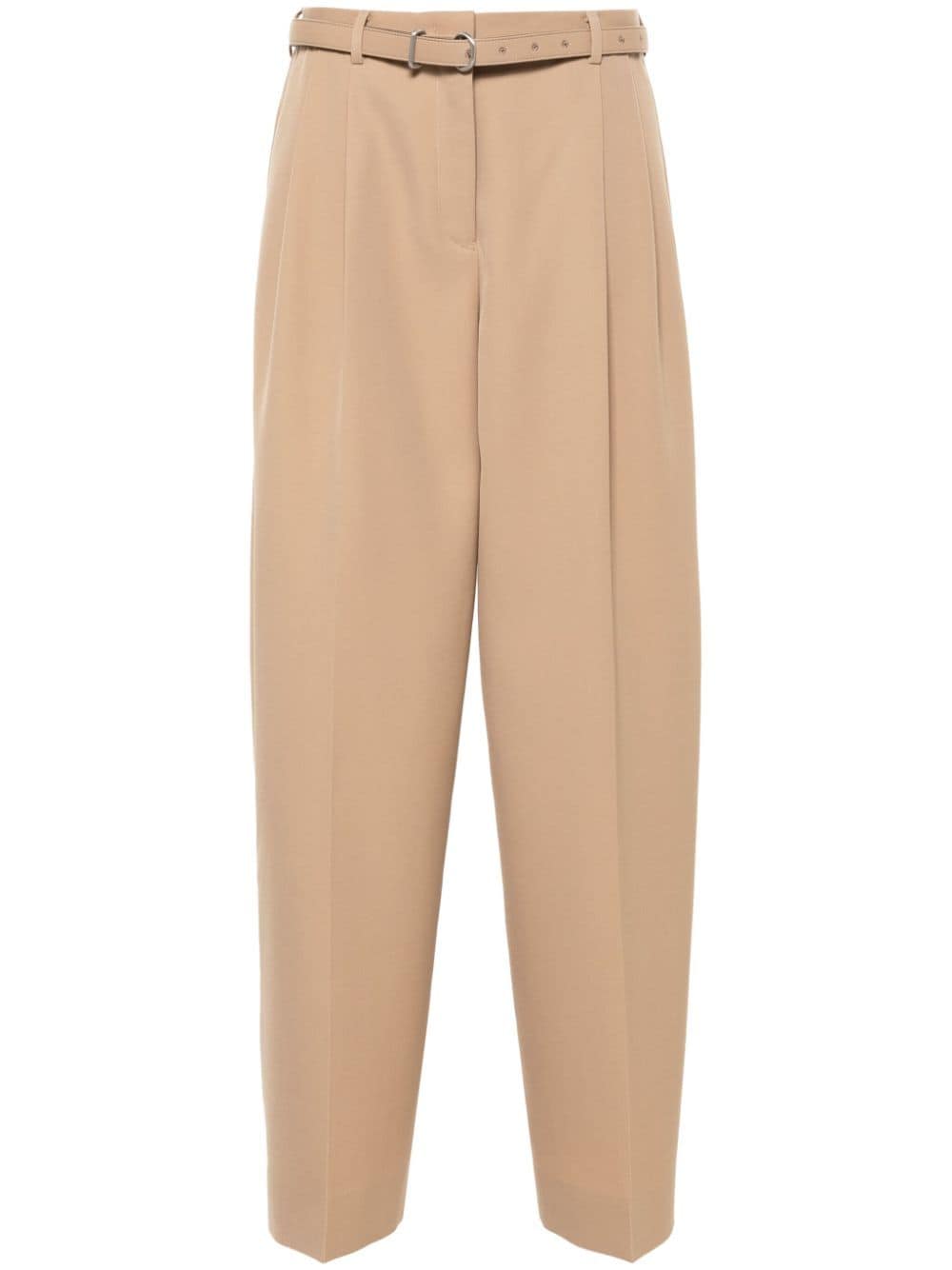 Shop Jil Sander Belted Trousers In Brown