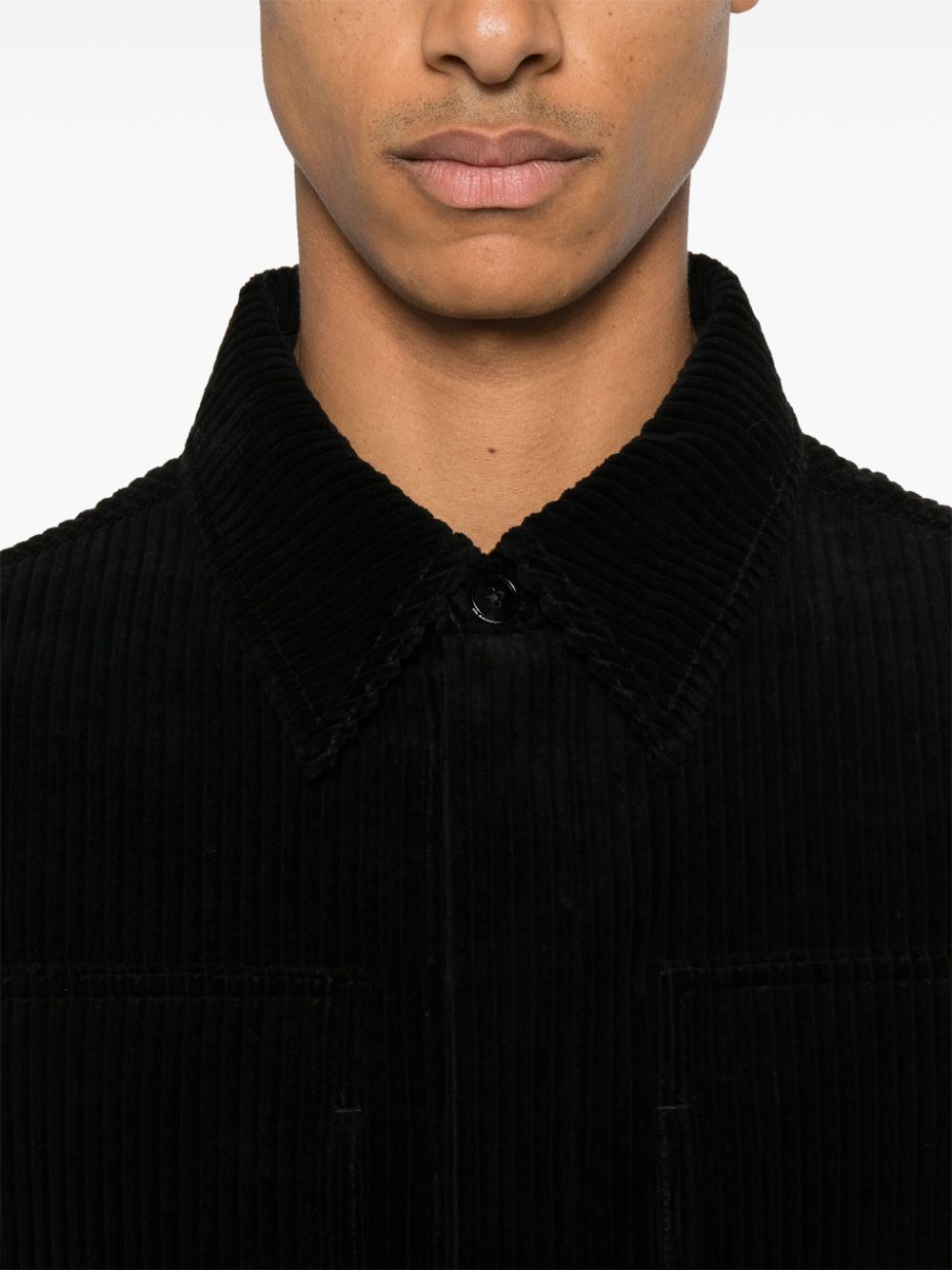 Shop Jil Sander Corduroy Shirt In Black