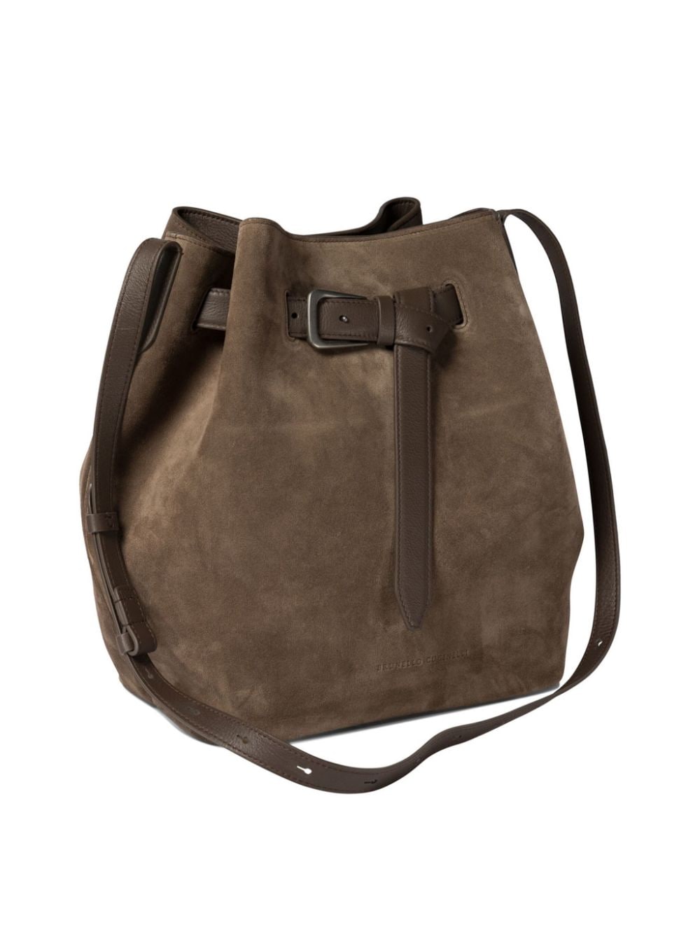 Brunello Cucinelli Schoudertas met gespen - Bruin