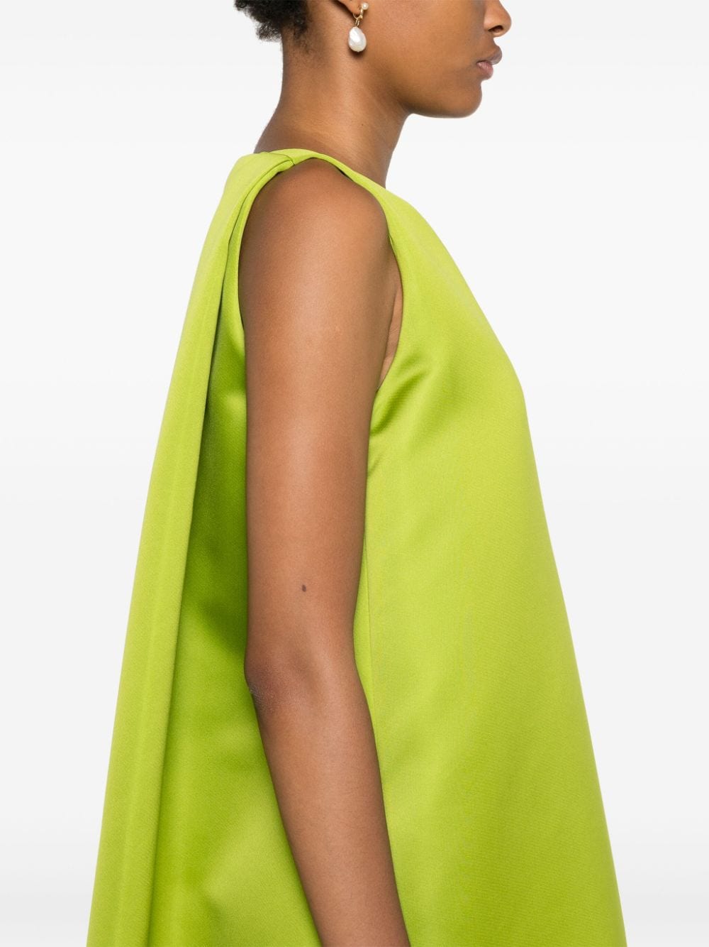 Shop Philosophy Di Lorenzo Serafini Duchess-satin Mini Dress In Green