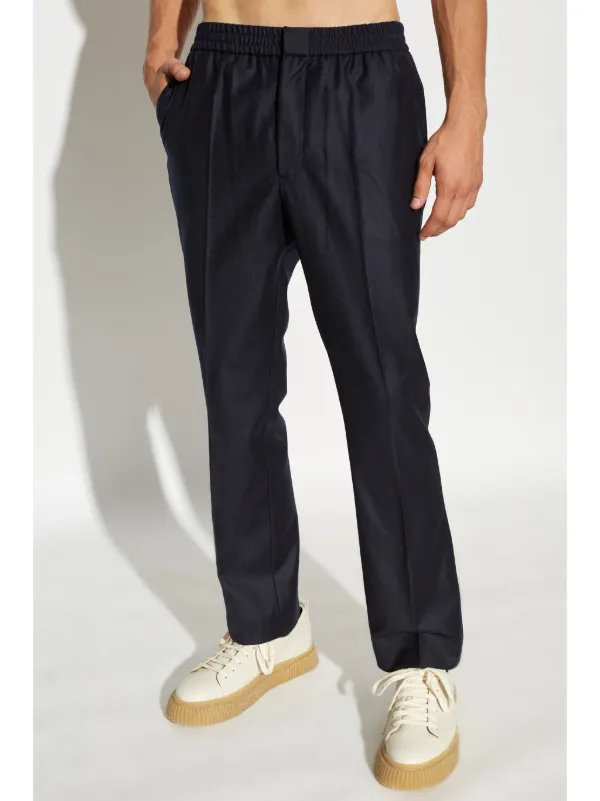 関税込み AMI PARIS ミッドナイトブルーのウールパンツ AMI Paris ウールパンツ | ブルー | FARFETCH JP