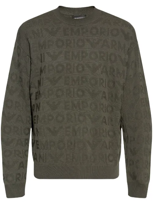 Pull en laine à coutures contrastantes - Emporio Armani - Modalova