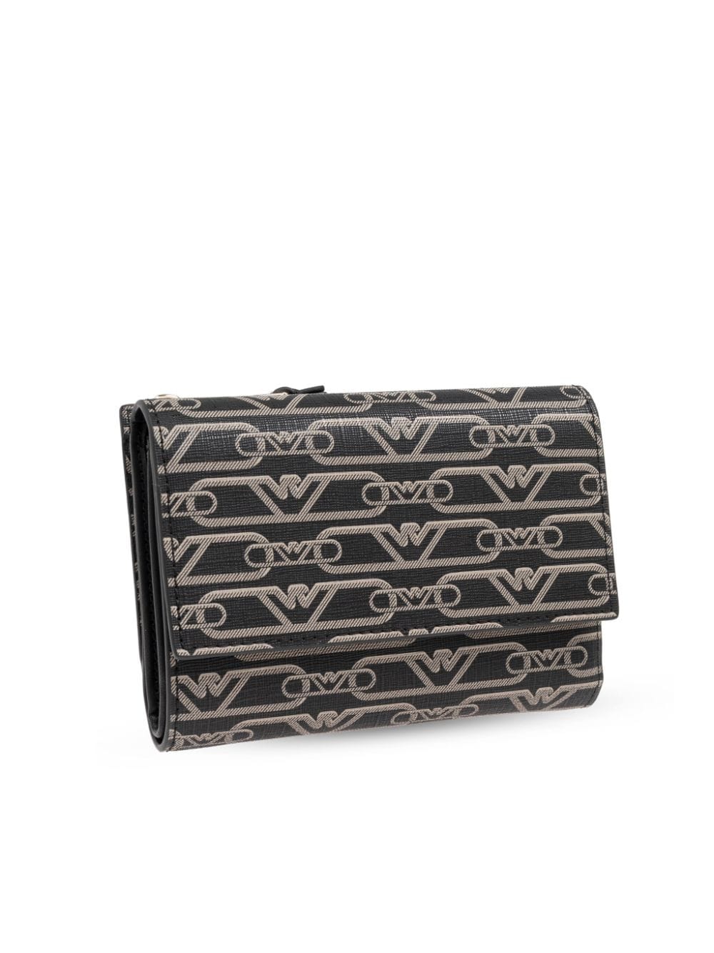 Shop Emporio Armani Monogram Wallet In Black