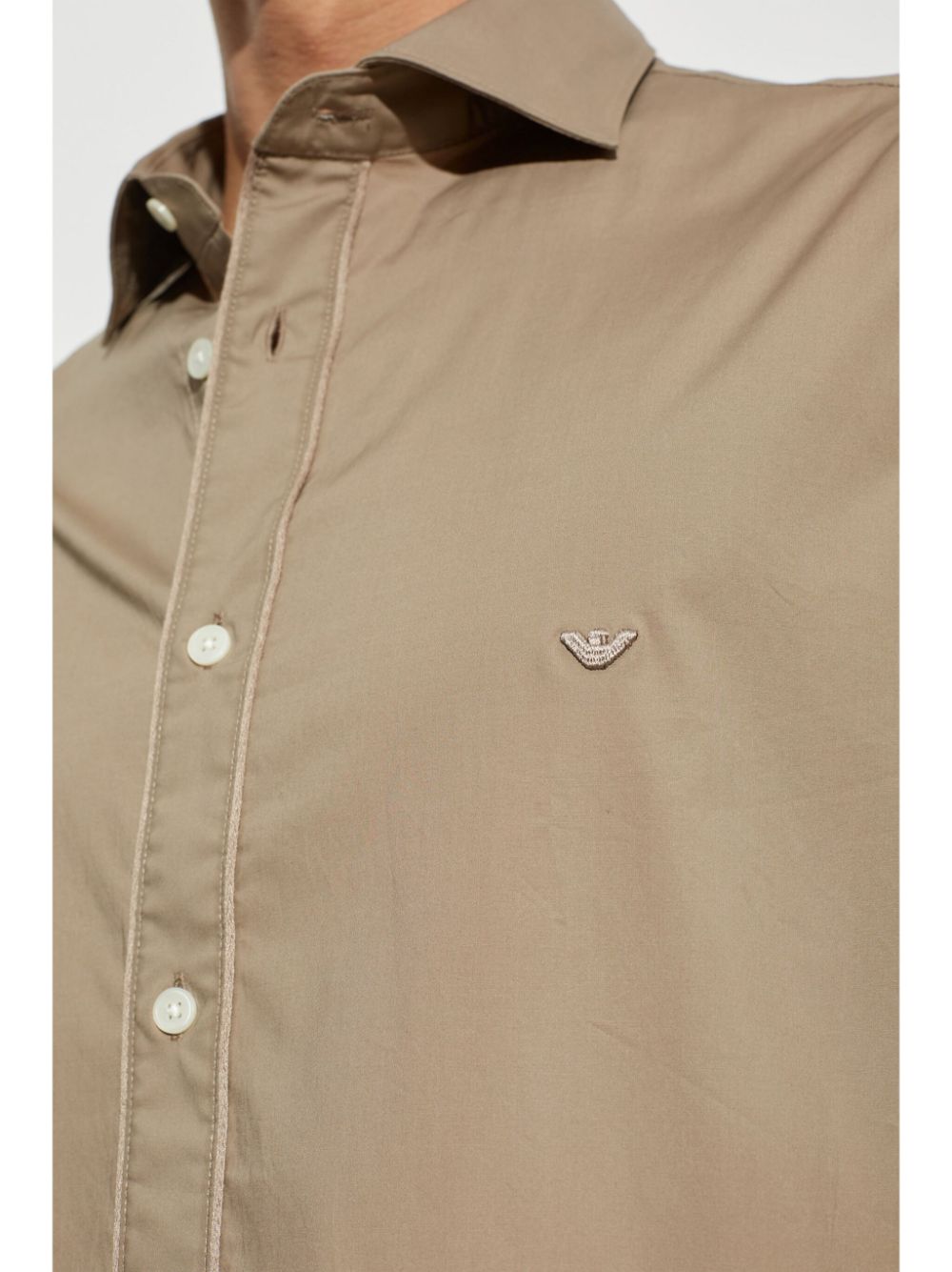 Emporio Armani embroidered logo buttoned shirt Men