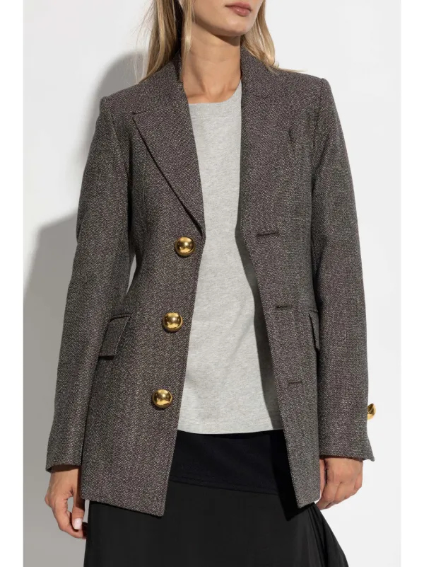 アウターその他 AMI PARIS Woman Blazer Brown FBV612WV0051 221 AMI Paris single-breasted Blazer | Brown | FARFETCH