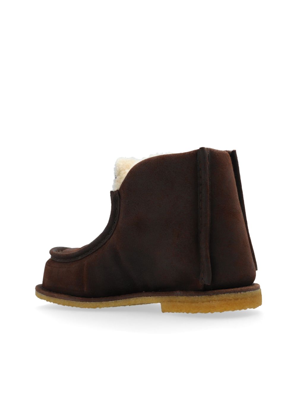 Shop Jw Anderson Shearling-lined Suede Boots In Brown