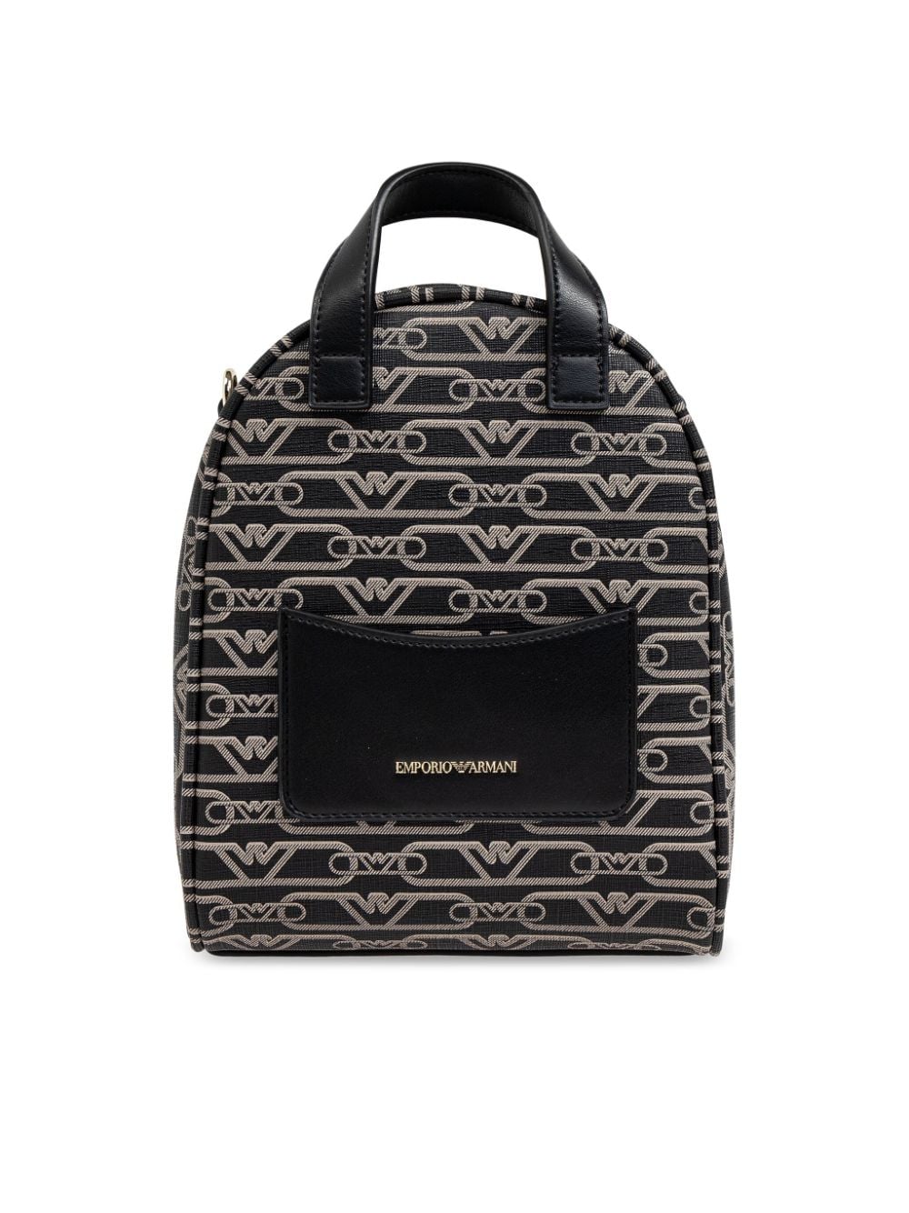 Shop Emporio Armani Jacquard-print Backpack In 黑色