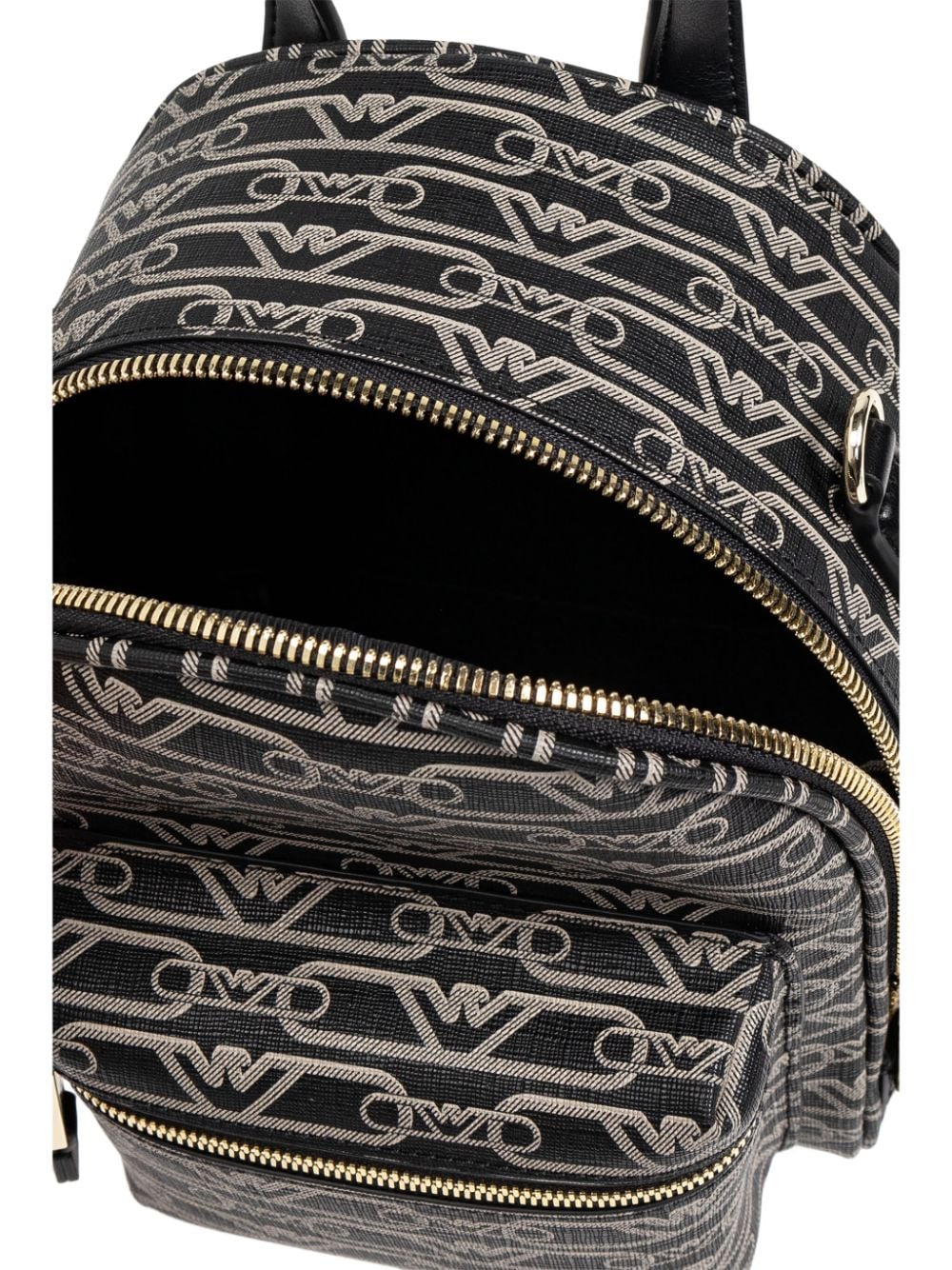 Shop Emporio Armani Jacquard-print Backpack In 黑色