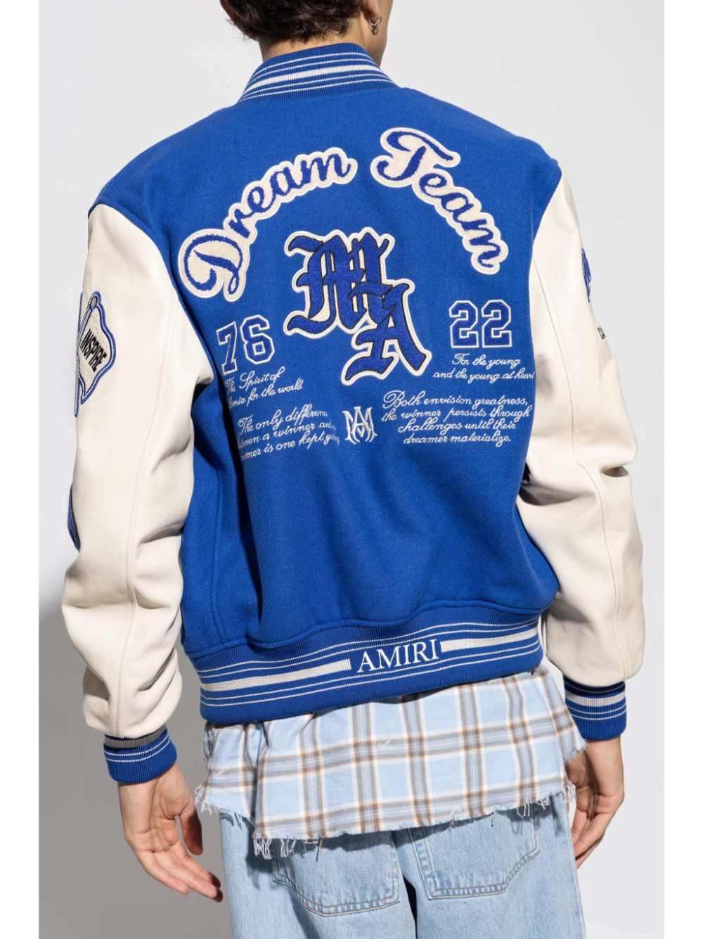 Shop Amiri Dream Team Varsity Jacket In Blue