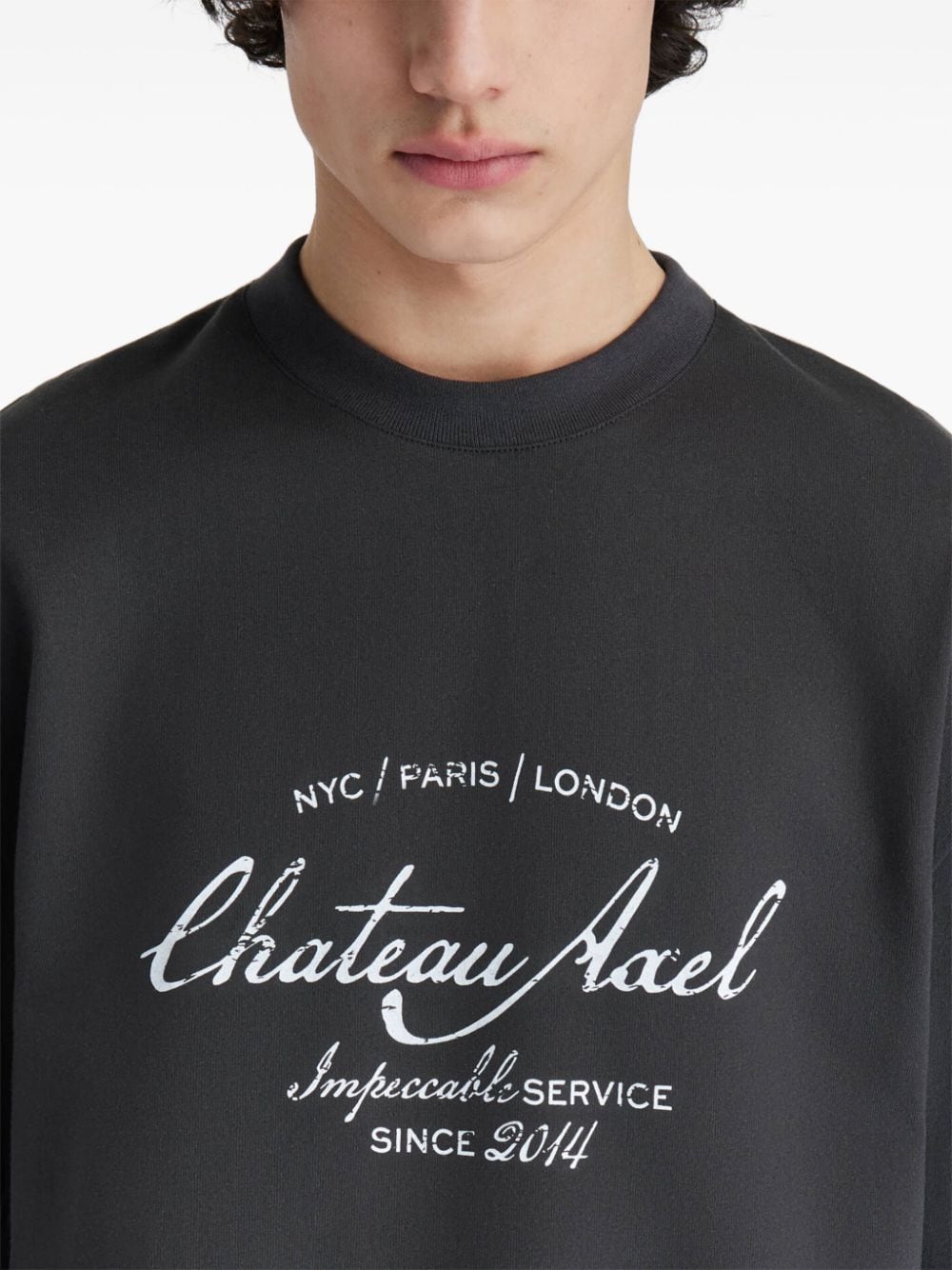 Shop Axel Arigato Château Axel T-shirt In Grey