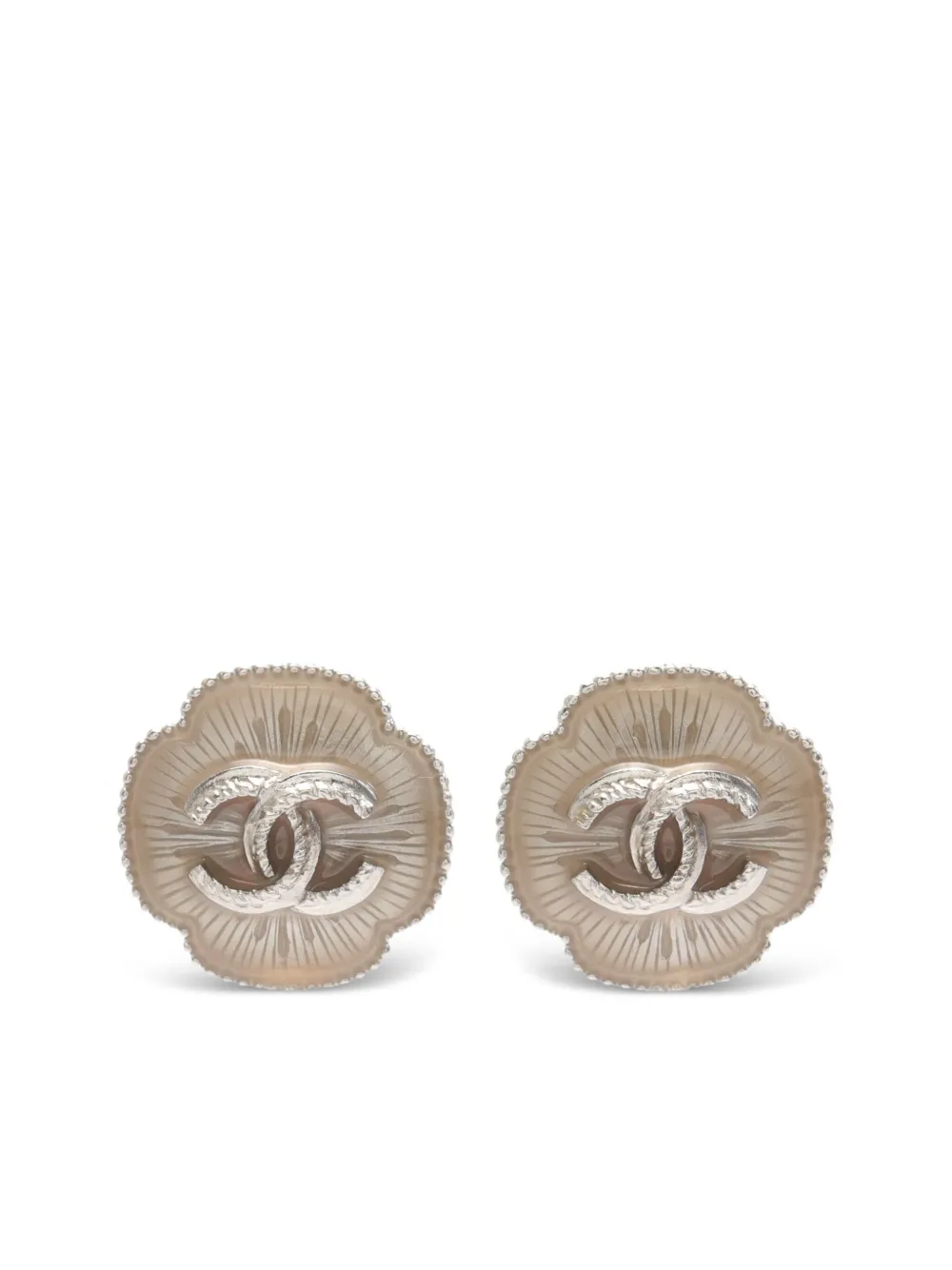 CHANEL Pre-Owned 1986-1988 CC clip-on earrings - Silver
