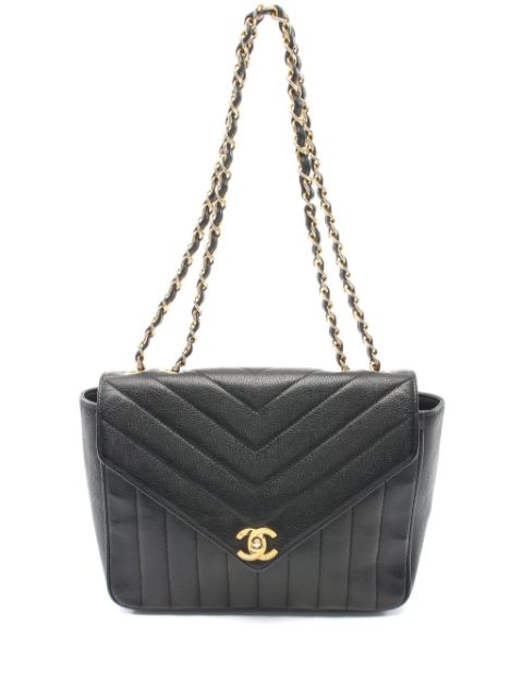 HOT SALE CHANEL 1991-1994 V-stitch shoulder bag Women