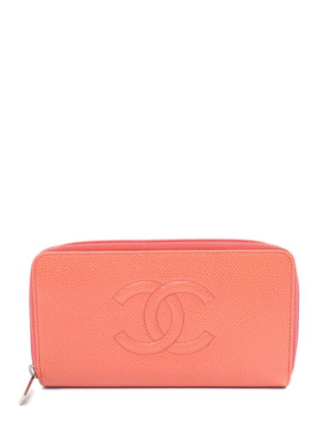 CHANEL 2012-2013 CC stitch long wallet Women