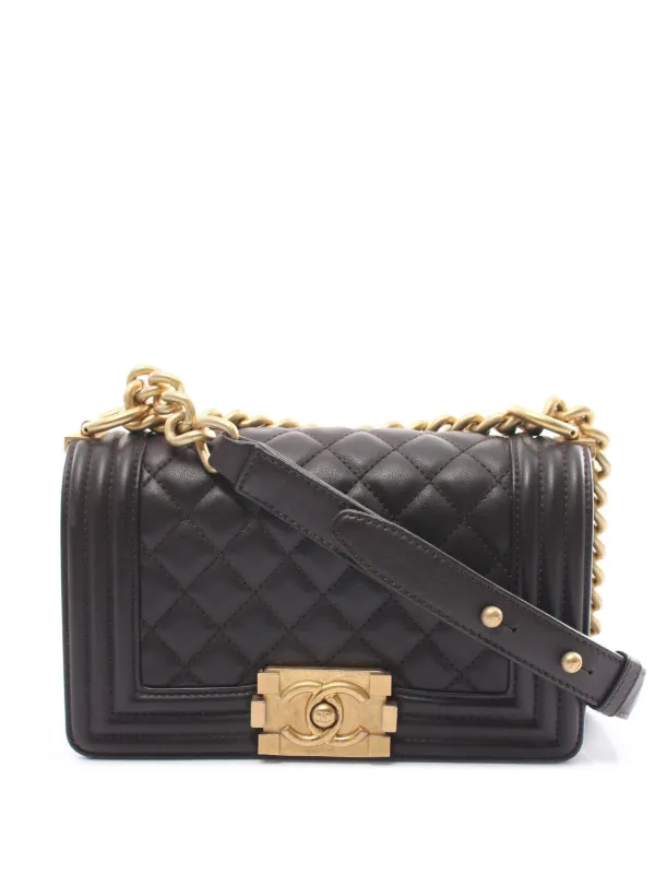 CHANEL Pre Owned 2018 2019 Chanel Boy Shoulder Bag Brown FARFETCH AU