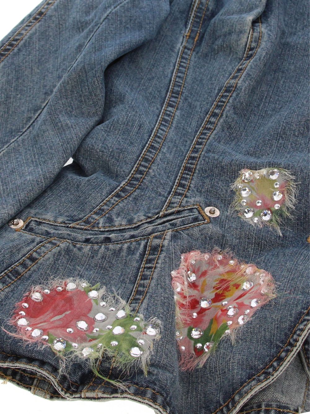 Christian Dior 2010s floral-applique denim jacket Women