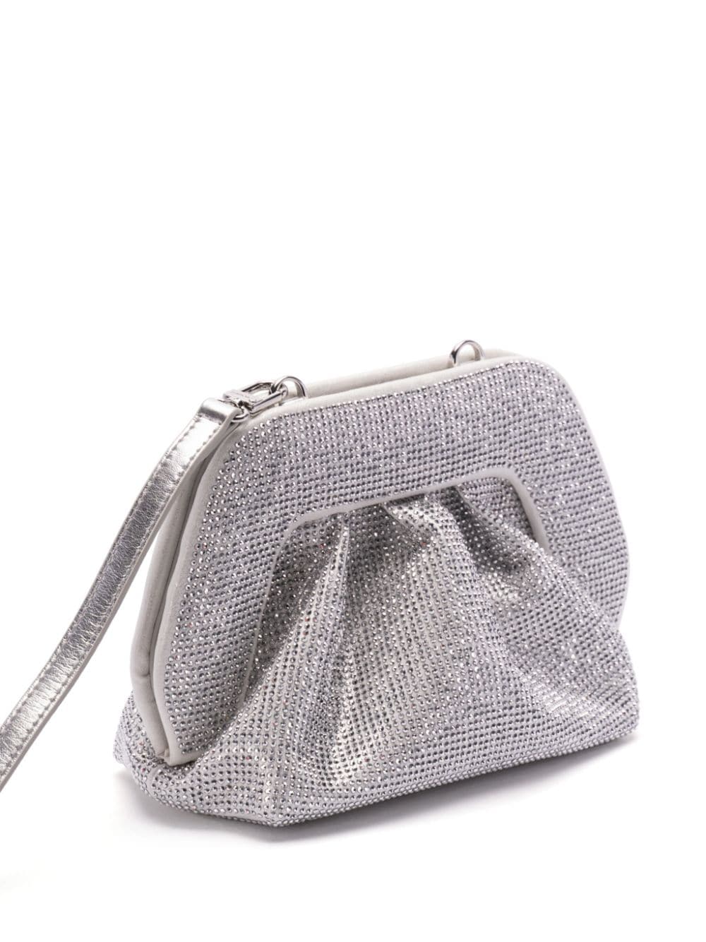 Shop Themoirè Gea Clutch Bag In Silver