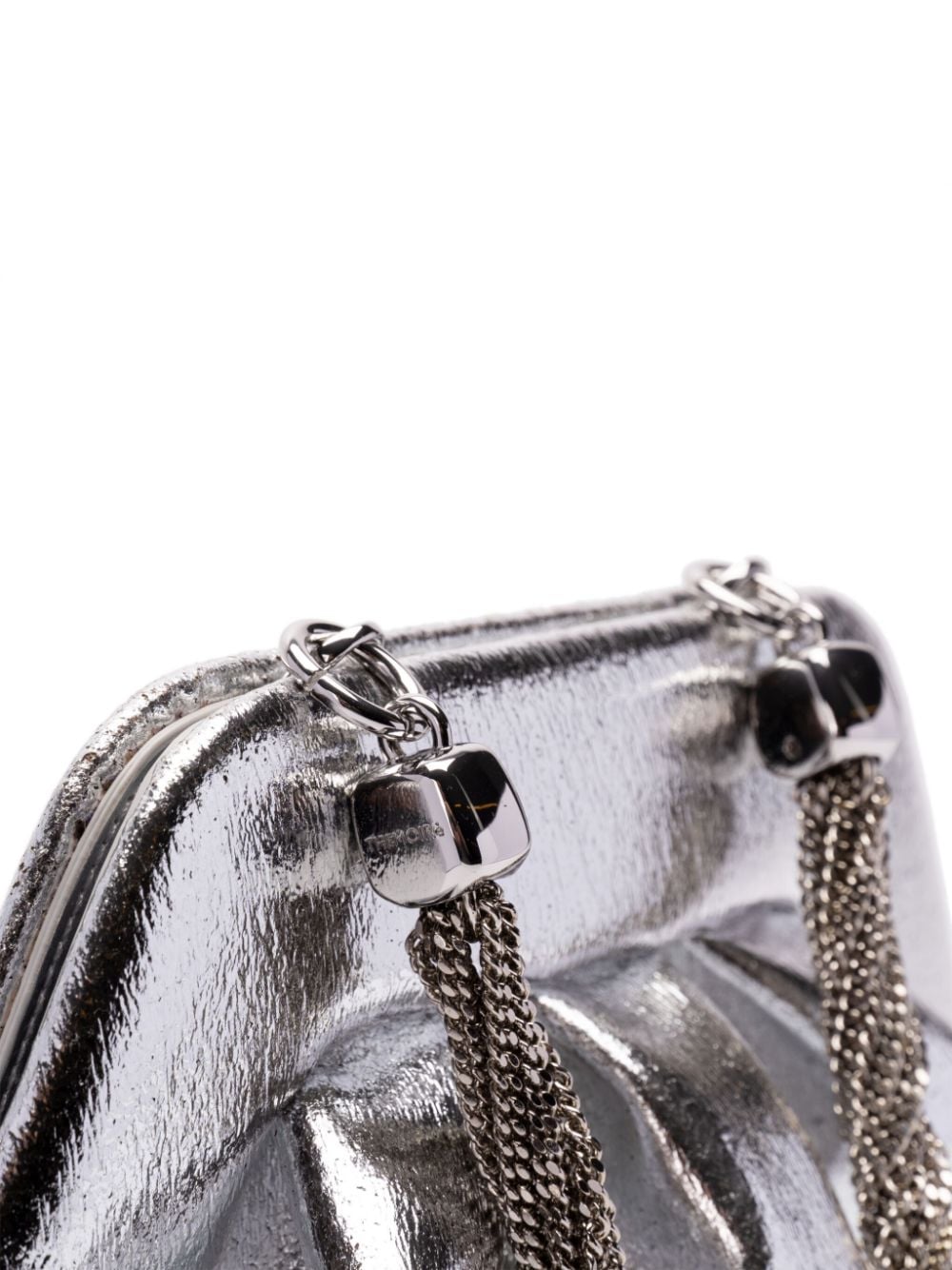 Shop Themoirè Tia Clutch Bag In Silver