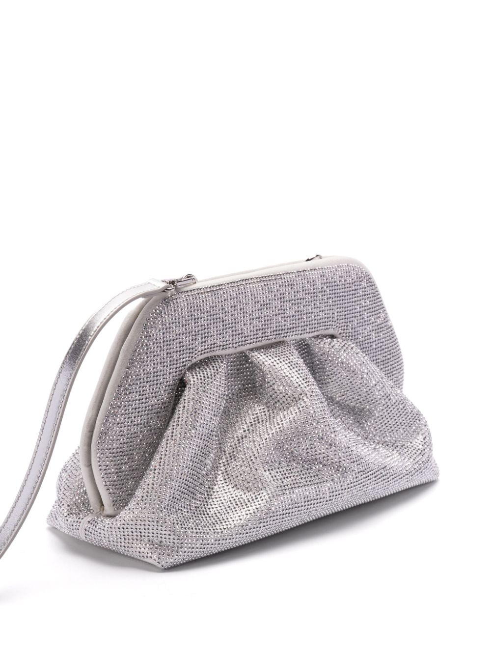 Shop Themoirè Tia Clutch Bag In Silver