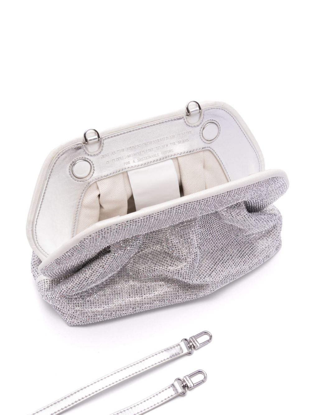 Shop Themoirè Tia Clutch Bag In Silver