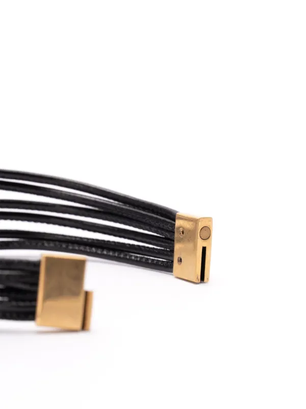 【送料 関税込】 SAINTLAURENT BABYLONE CORD BRACELET Saint Laurent Babylone cord bracelet for Women - Brown in