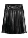 MSGM Kids pleat faux-leather skirt - Black