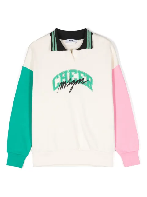 MSGM Kids playera tipo polo con logo estampado