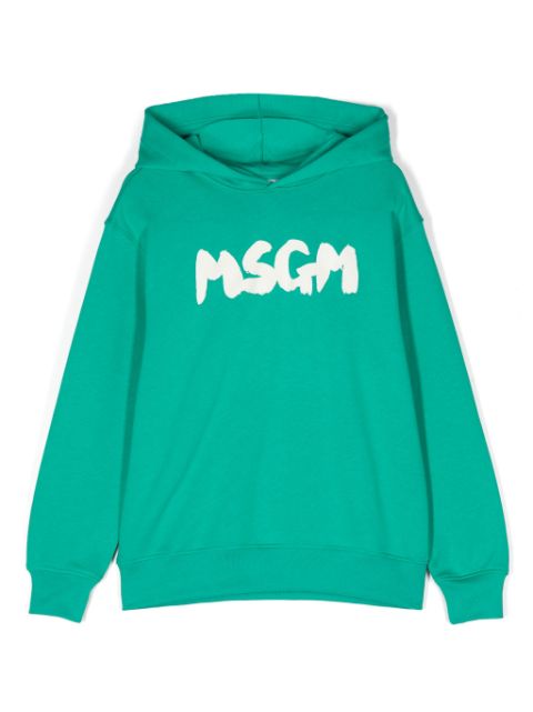 MSGM Kids logo-print hoodie