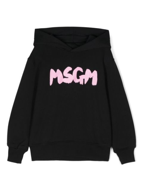 MSGM Kids logo-print hoodie