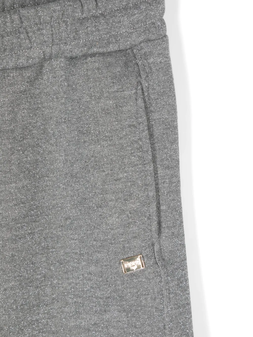 Pinko Kids Lurex fleece trainingsbroek Grijs
