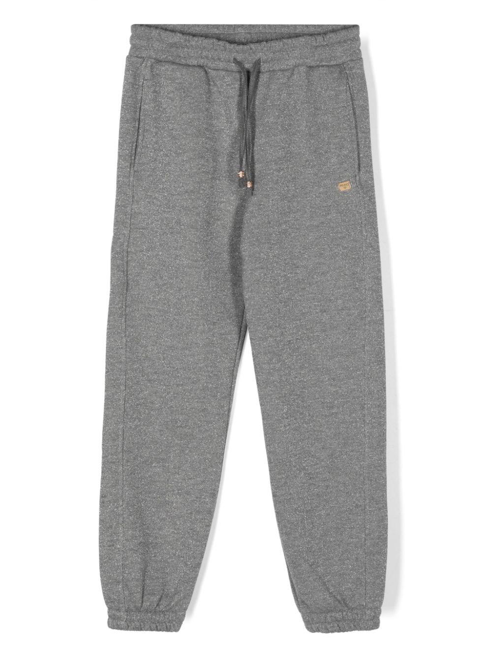 Pinko Kids lurex fleece track pants - Grey