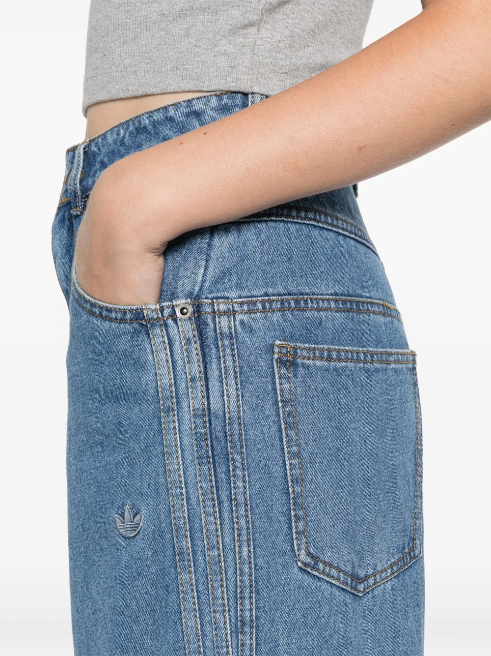 adidas Jeans met wijde pijpen Blauw