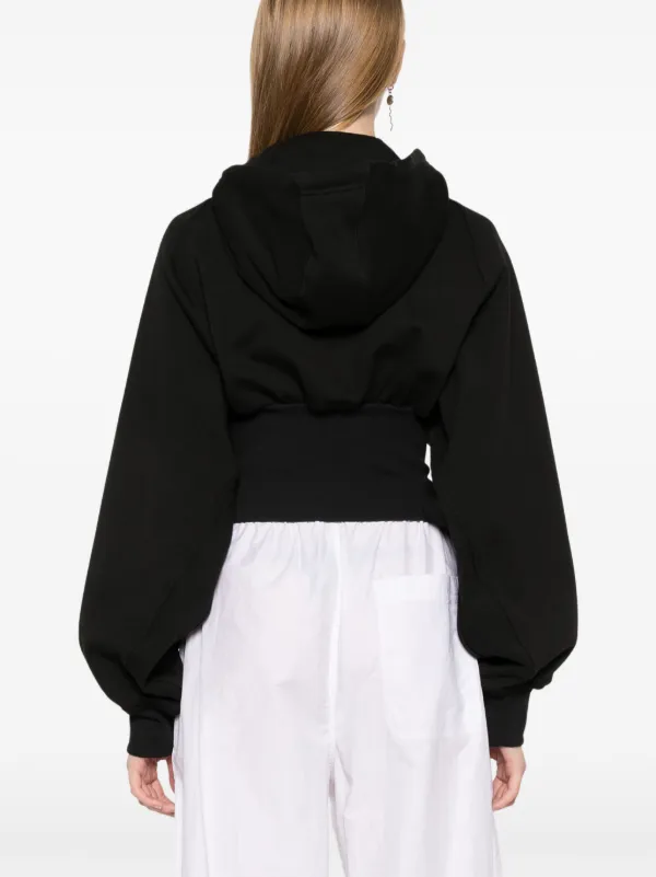 Adidas By Stella McCartney Cropped Hoodie Black FARFETCH IN
