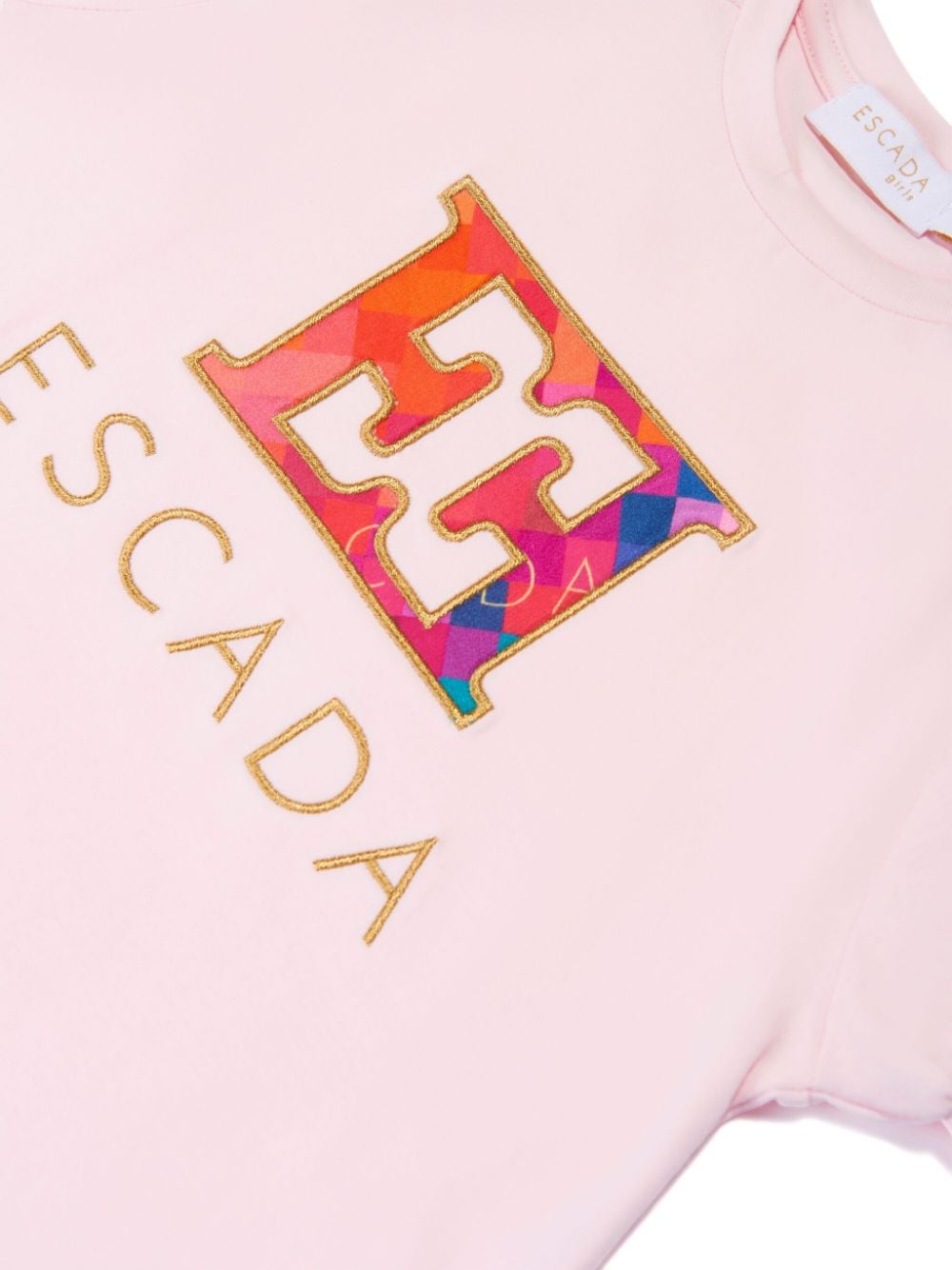 Shop Escada Embroidered-logo T-shirt In Pink