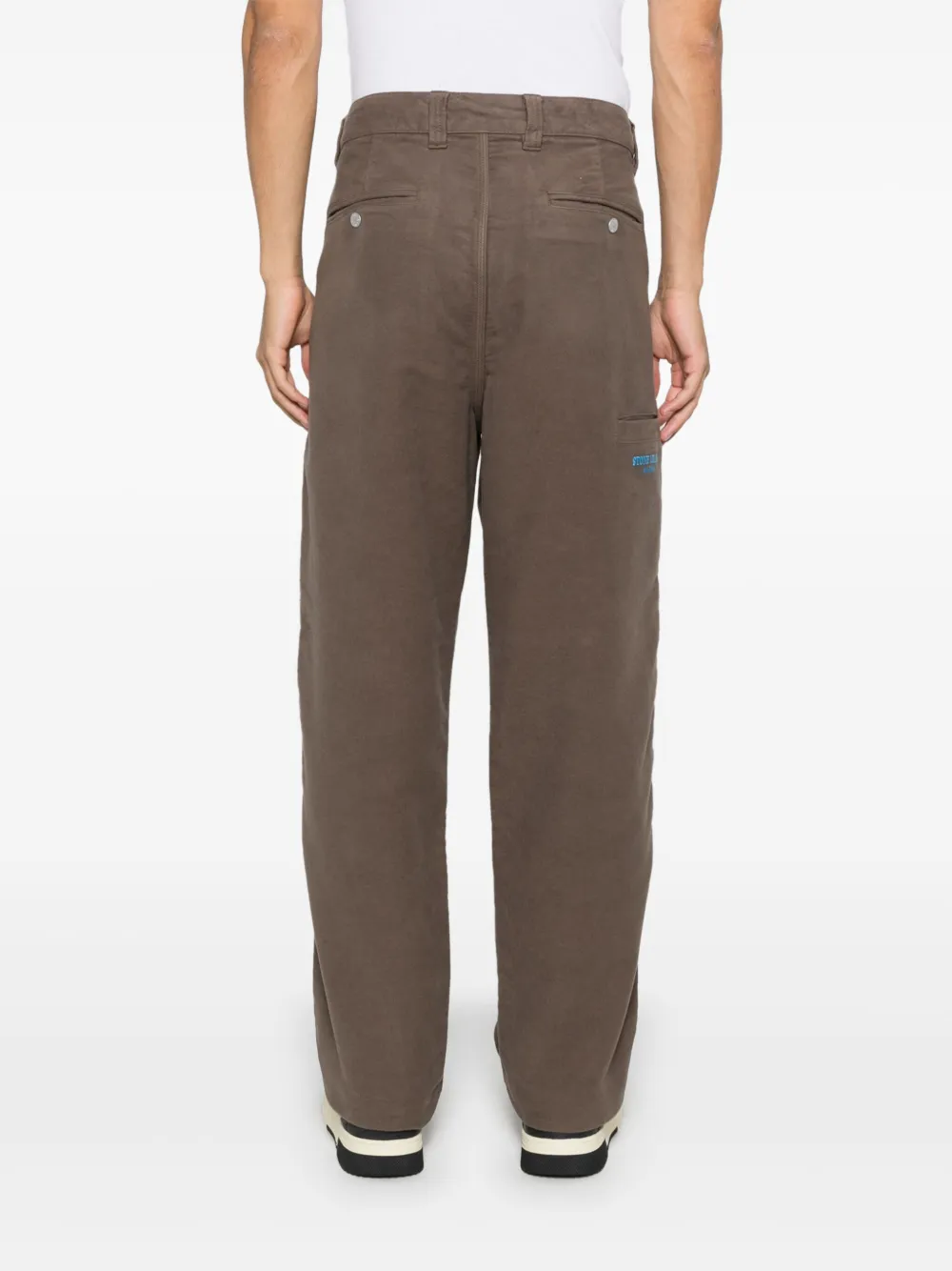 Stone Island Broek met geborduurd logo Bruin