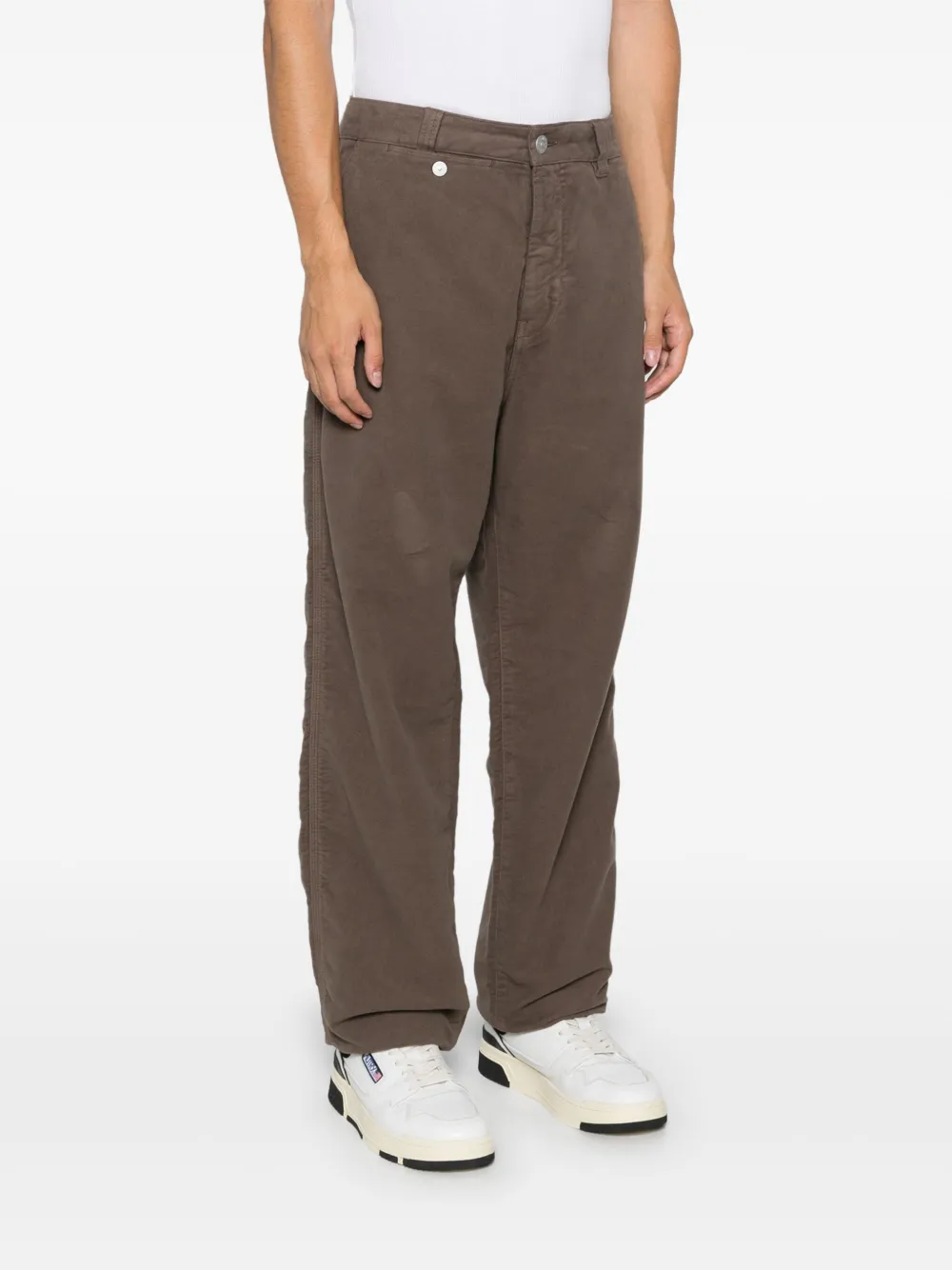Stone Island Broek met geborduurd logo Bruin