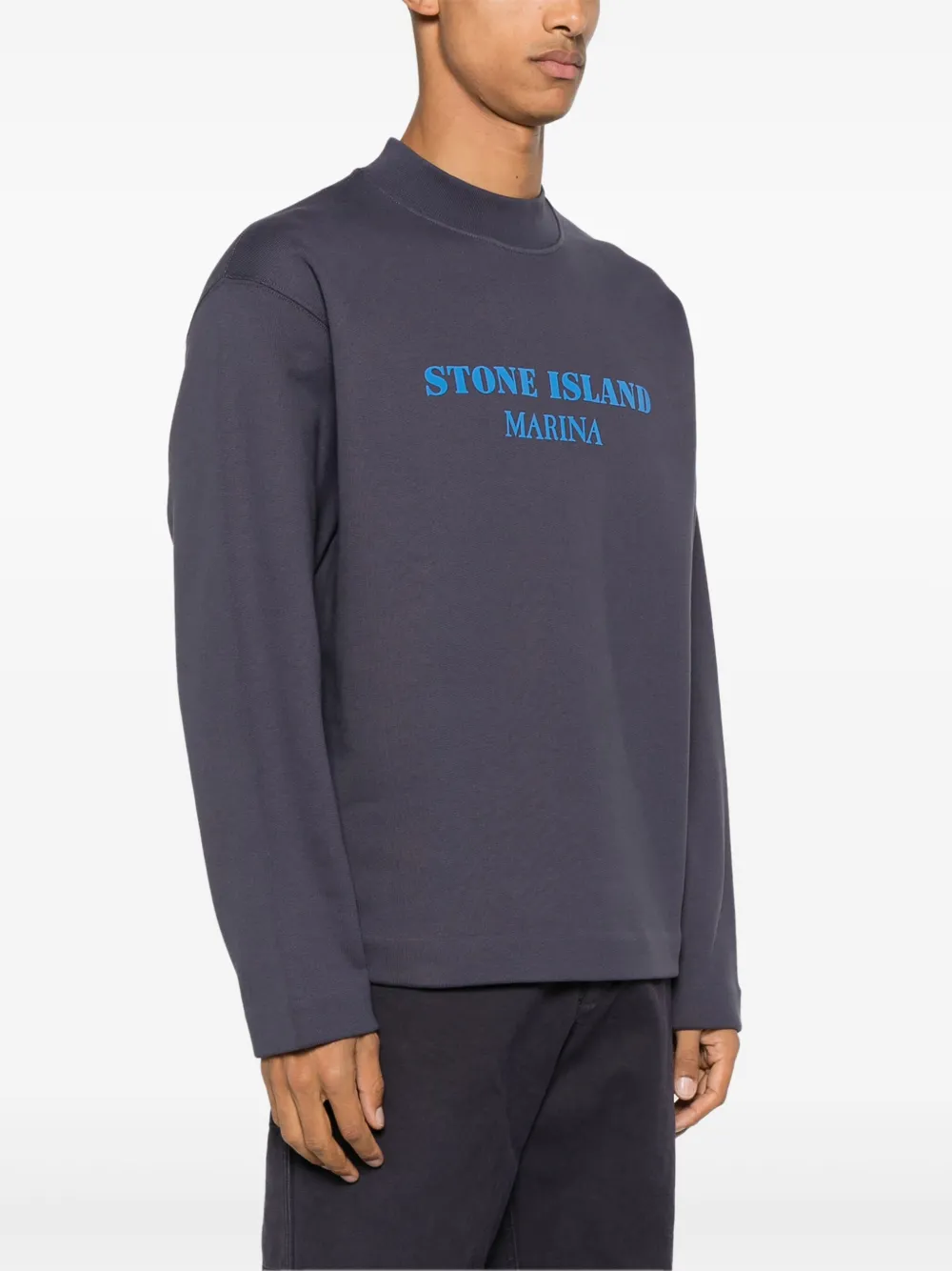 Stone Island Sweater met logoprint Blauw